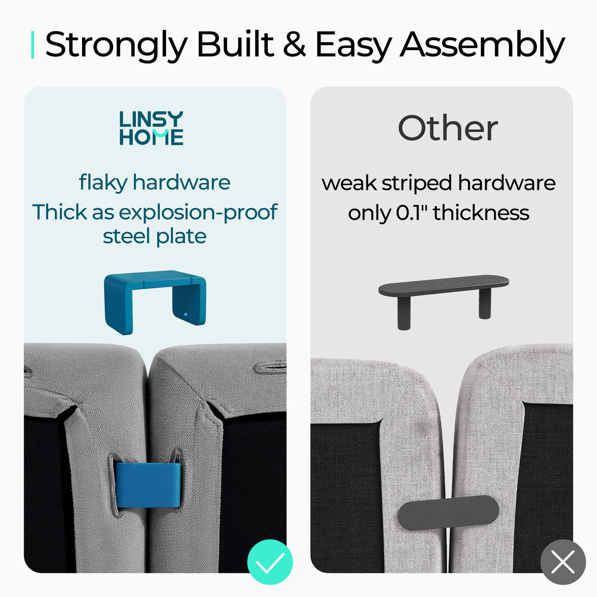 LINSY HOME Modular Sectional Sofa, Convertible L Shaped Sofa Couch with Storage, Modular Sectionals with Ottomans, Small Sofa Couch with Chaise for Small Space, Living Room, Gray LINSY HOME