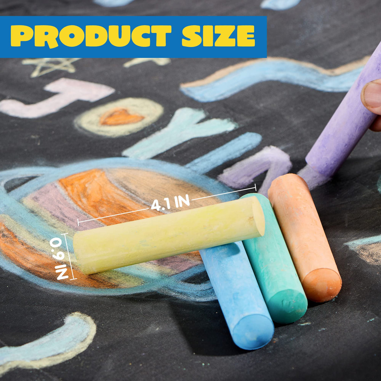 JOYIN 180 PCS Washable Sidewalk Chalks Set in 20 Colors Non-Toxic Jumbo Chalk for Outdoor Art Play, Painting on Chalkboard, Blackboard and Playground JOYIN