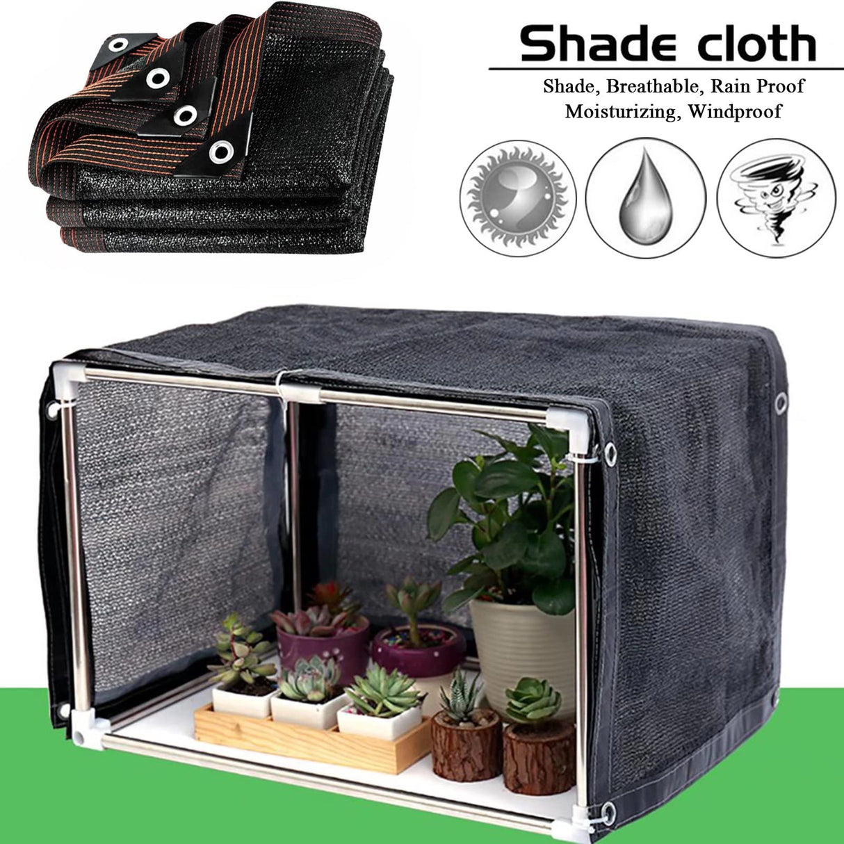 Shade Cloth Garden Shade Mesh Netting with Grommets Outdoor Sun Shade Cover for Pergola Patio Plants Greenhouse Chicken Coop Black 90% Shading Rate(6X8FT) ZOZIJIU