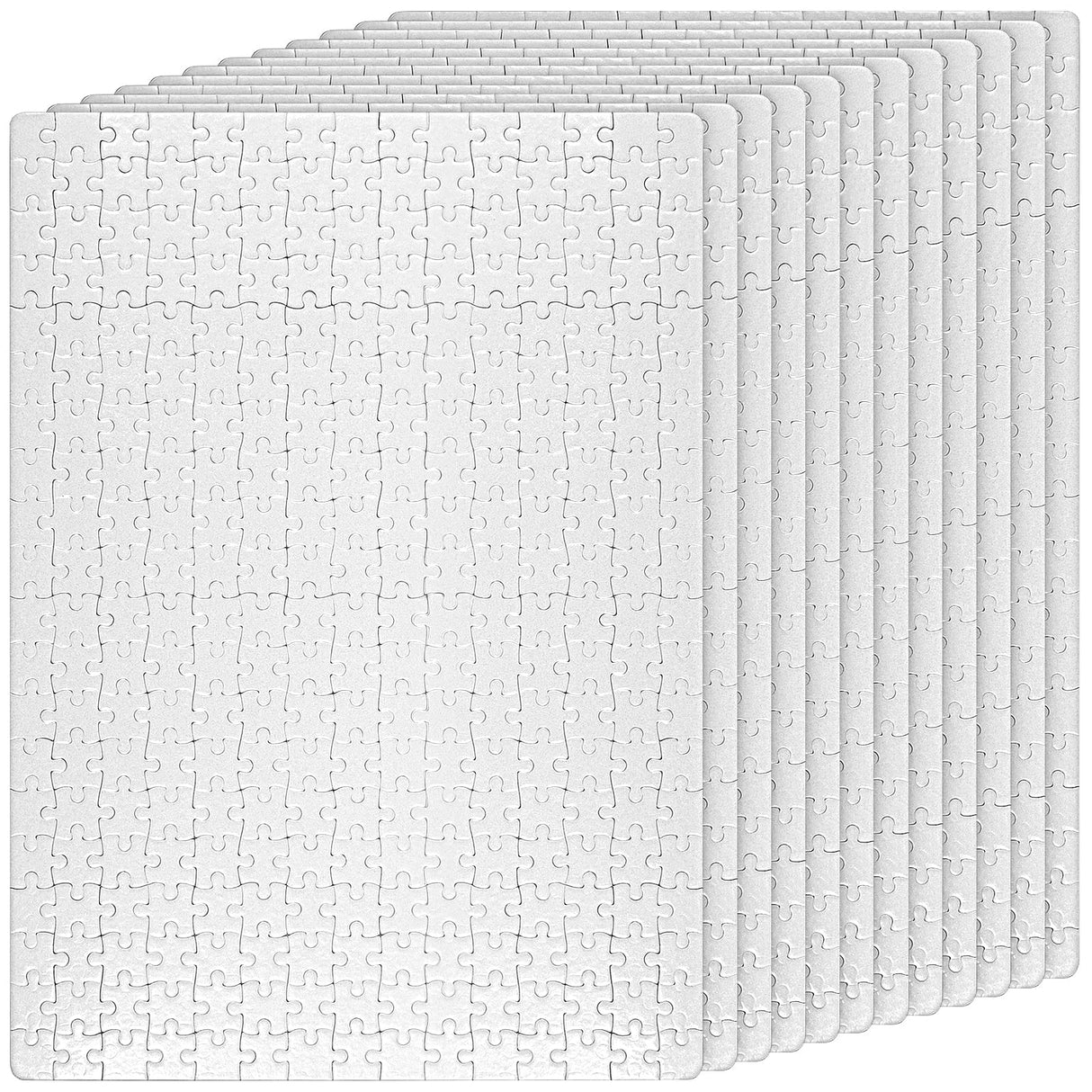 JAPCHET 12 Sets 15.5 x 11 Inches Sublimation Puzzle Blanks, 300 Pieces White Blank Sublimation Jigsaw Puzzles, DIY Custom Puzzle for Heat Press Thermal Transfer Printing Craft JAPCHET