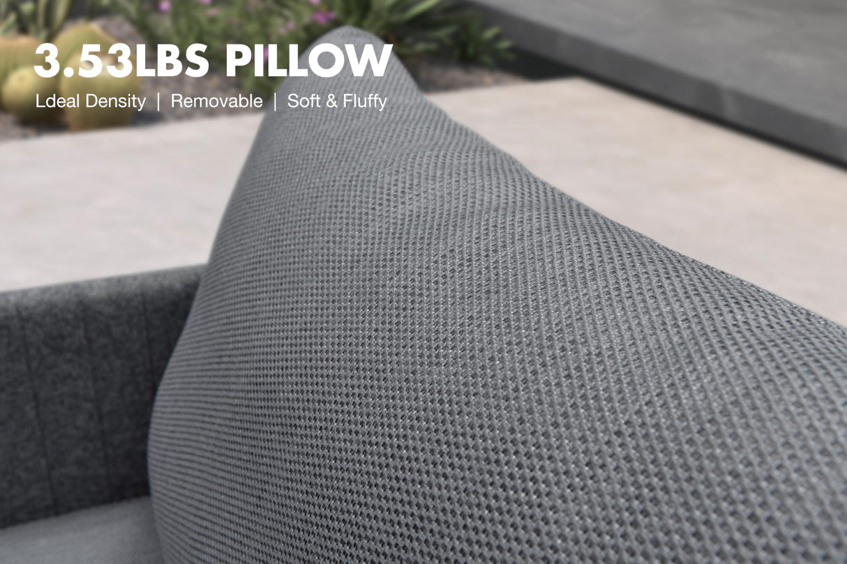 PURPLE LEAF Patio Furniture Set 6 Pieces Patio Seating Sofas with Ottoman Aluminum Furniture Outdoor Couch Sectional Set with Cushions Patio Conversation Sets Gray PURPLE LEAF