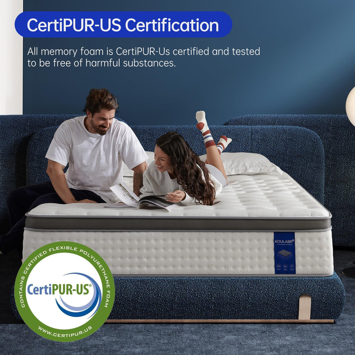 KOULABR Z Full Size Mattress, 12 Inch Hybrid Full Mattress in a Box, Double Mattress with Memory Foam and Pocket Spring for Back & Lumbar Support,Soft,Pressure Relief,Zoned Support, Medium Firm KOULABR Z