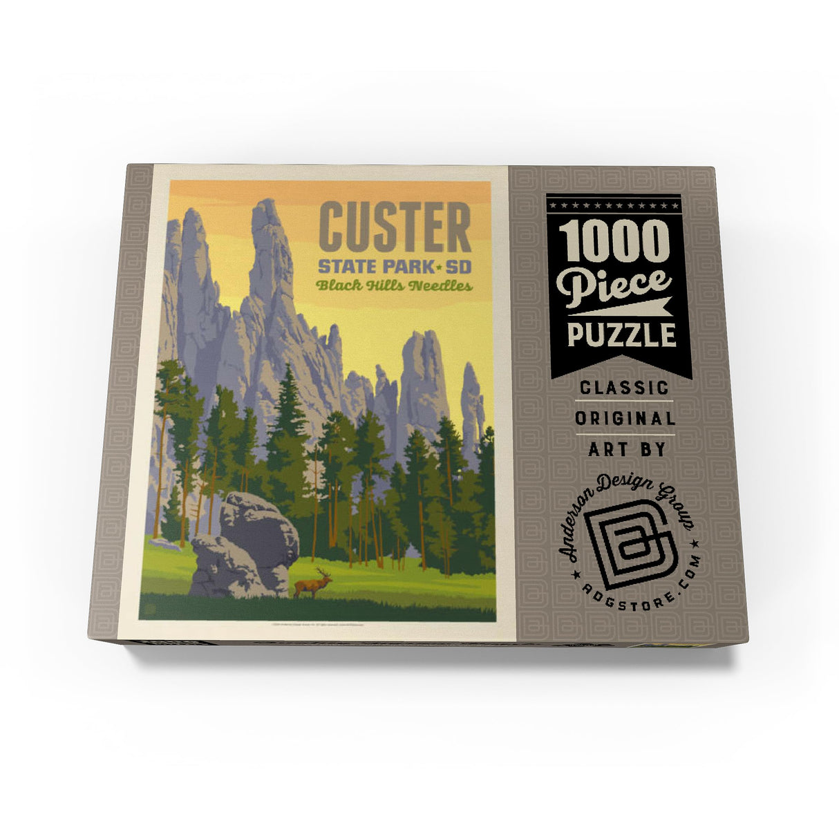 MyPuzzle Custer State Park, South Dakota, Vintage Poster - Premium 1000 Piece Jigsaw Puzzle for Adults MyPuzzle.com