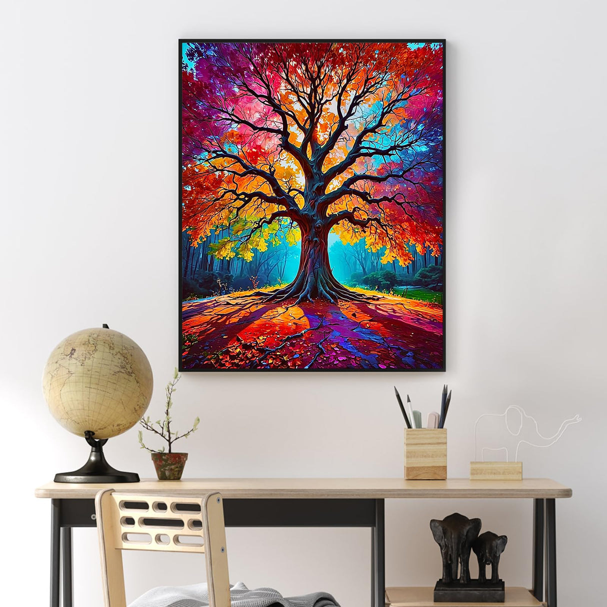 Yezavesu Tree Paint by Numbers Kit for Adults Beginner, Tree of Life Adult Paint by Number Kits on Canvas Without Frame, DIY Acrylic Painting by Numbers for Home Wall Decor Gift 16x20 Inch Yezavesu