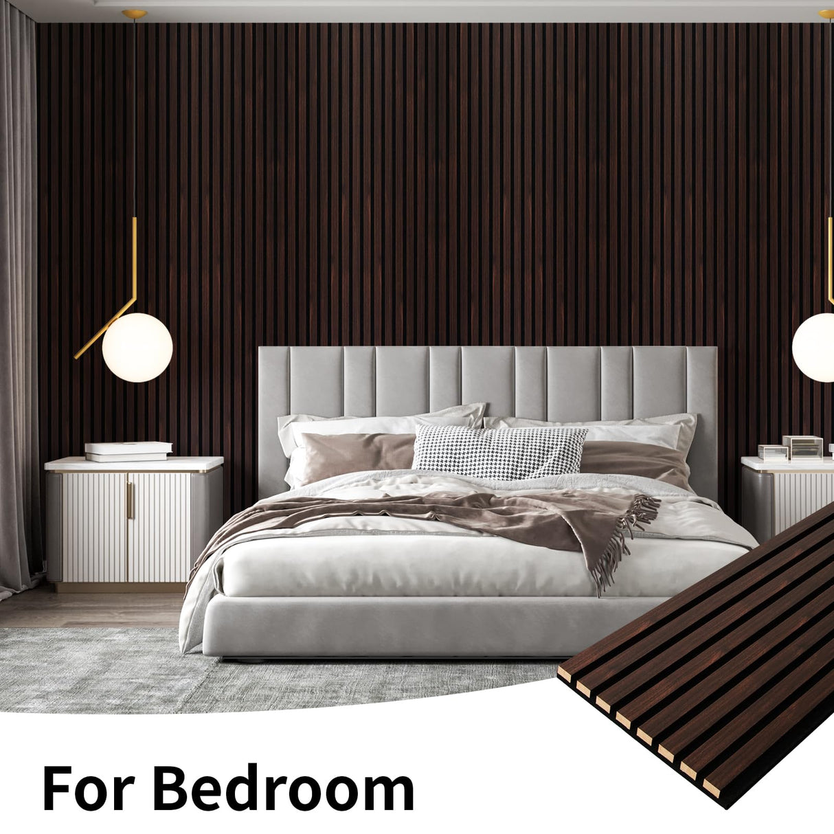 Art3dwallpanels Wood Slat Wall Panel, 108'' x 13'' Wood Panels for Wall 2 Pack 3D Soundproof Wall Panels, Large Acoustic Panels for Interior Ceiling and Wall Decor Noise Reduction,Walnut Art3dwallpanels