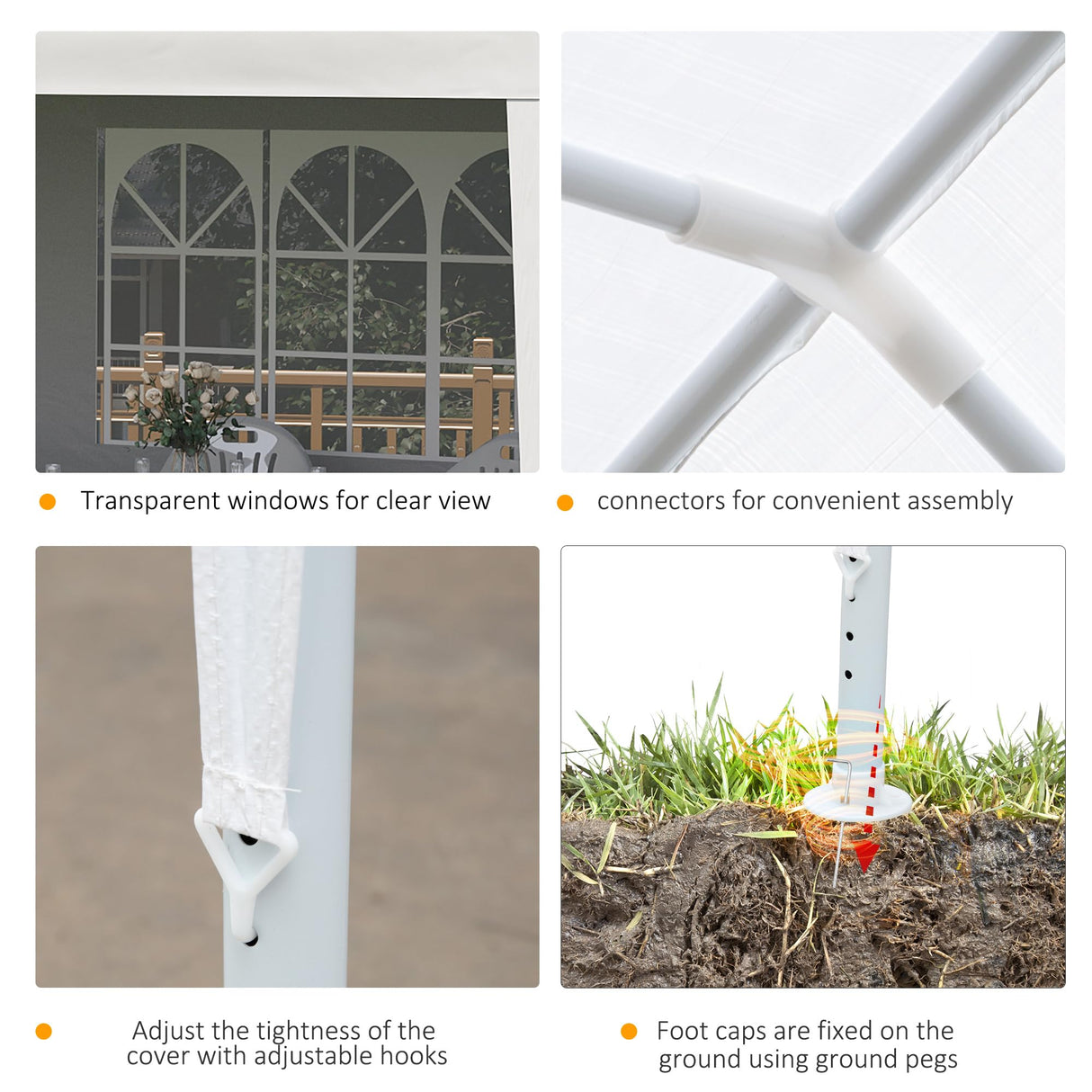 Outsunny 20' x 10' Large Party Tent, Events Shelter Canopy Gazebo with 4 Removable Side Walls, Shade Shelter for Weddings, Picnic, White Outsunny