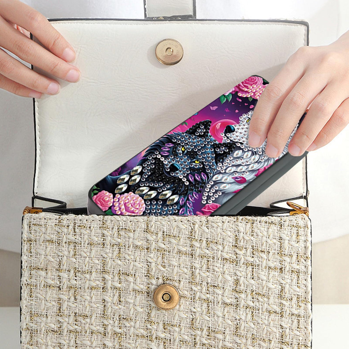 5D DIY Diamond Painting Kit Special Shape Diamond Art Eyeglass Case, Handmade Diamond Art Sunglasses Glasses Storage Box, Partial Mosaic Making Craft for Adults Travel Sunglasses Storage Box Gift Focart