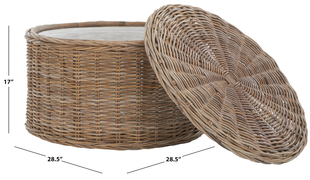 Safavieh Home Collection Coffee Table, Grey, 28.5 in x 28.5 in x 17 in Safavieh