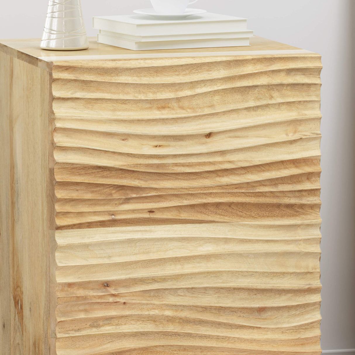 Lesley Modern Mango Wood and Iron Side Table, Natural and Black Great Deal Furniture