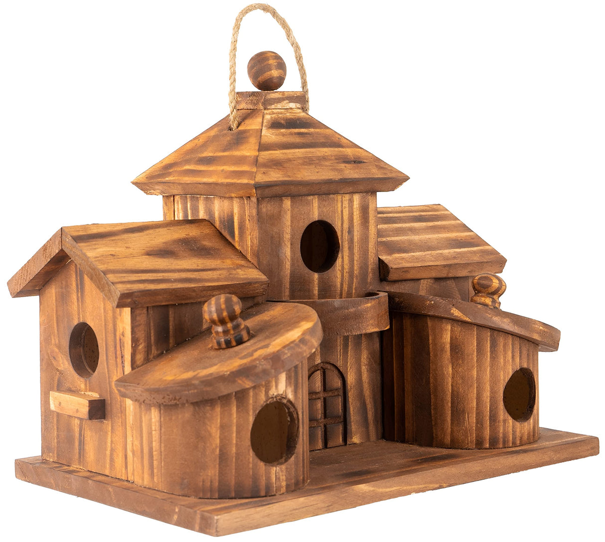 COLEBA Bird Houses for Outside,Outdoor 5 Hole Bird House Room for 5 Bird Families Bluebird Finch Cardinals Hanging Birdhouse for Garden COLEBA