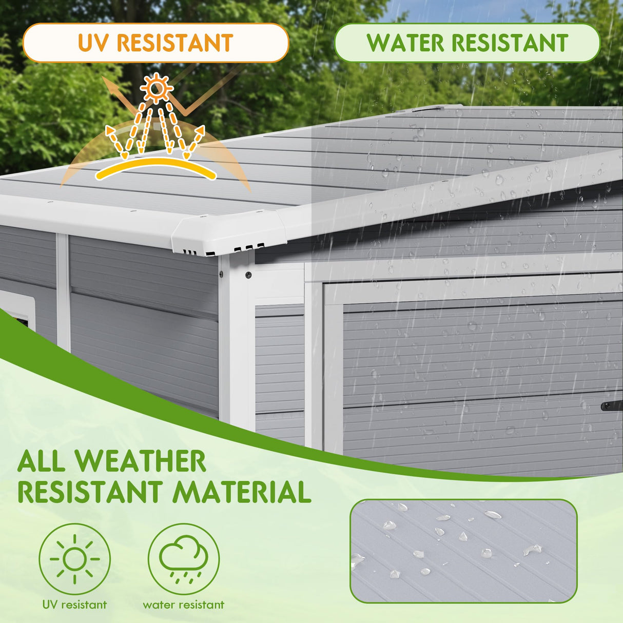 Flamaker 5 x 4 FT Outdoor Storage Shed, Garden Resin Shed with Floor, Plastic Tool Shed with Lockable Door for Backyard Patio Lawn Pool Flamaker