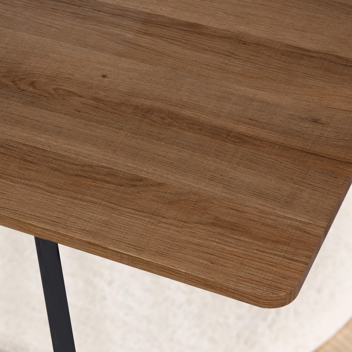 Fadidio 71" Large Dining Table for 6 Person Wood Kitchen Table Dining Room Table Mid Century Modern Cross Metal Led for Cafe Restaurant Home Office Conference Oak Grid Rectangular Fadidio