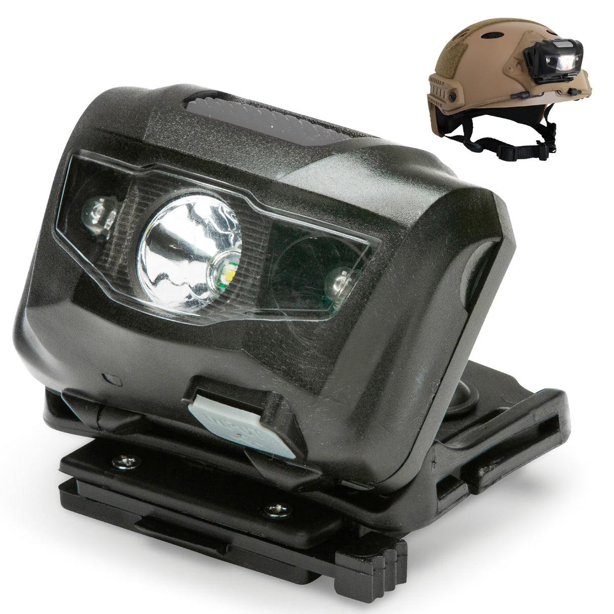 Life Mounts - LED Tactical Helmet NVG Shroud Light - Helmet-Mounted Flashlight Stay Safe and Light Your Way - Designed for Tactical and Ballistic Helmets - Grey Life Mounts