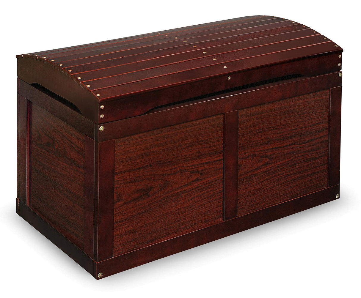 Badger Basket Kid's Hardwood Barrel Top Toy Box Storage Chest with Safety Hinge - Cherry Badger Basket