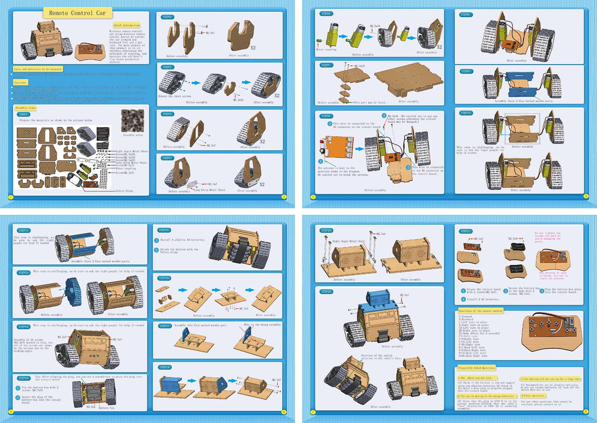ScienSta STEM Projects for Kids Ages 10-16, Wooden Model Car Kits, Gifts for Boys 9-16, Science Educational Crafts Building Kit,RC Tank ScienSta