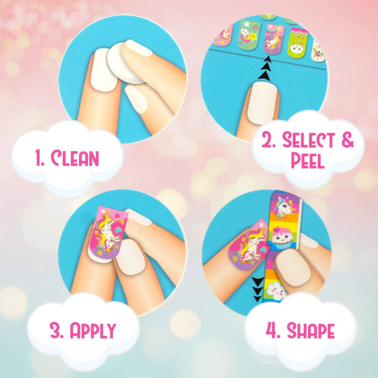 Hot Focus Unicorn Nail Kit – Kids Nail Polish Set for Girls Ages 5 6 7-12 with 77+ Pieces, Spa Kit, Nail Art Decoration Set, Glow-in-the-dark, Stickers, and Water-Based Polish - Girls' Nail Kit. Hot Focus