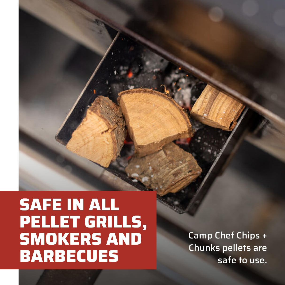 Camp Chef Premium Hardwood Chips - Wood Chips for Smoking & Outdoor Grilling - Compatible with Pellet Grills, Smokers & Barbecues - Made in The USA - Cherry, 192 cu in Camp Chef