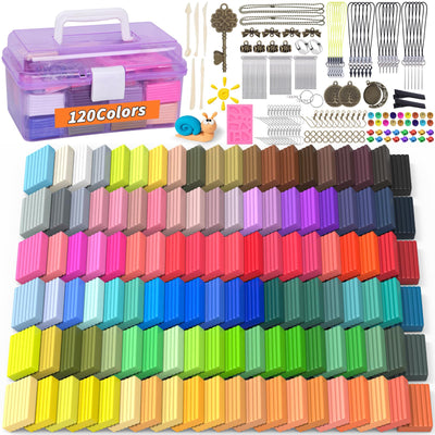 285 Pcs Polymer Clays 120 Colors Modeling Clay for Kids DIY Starter Kit Oven Baked Model Clay Non-Sticky Molding DIY Clay with Sculpting Tool and Accessories Craft Gifts for Children Beginner Artists