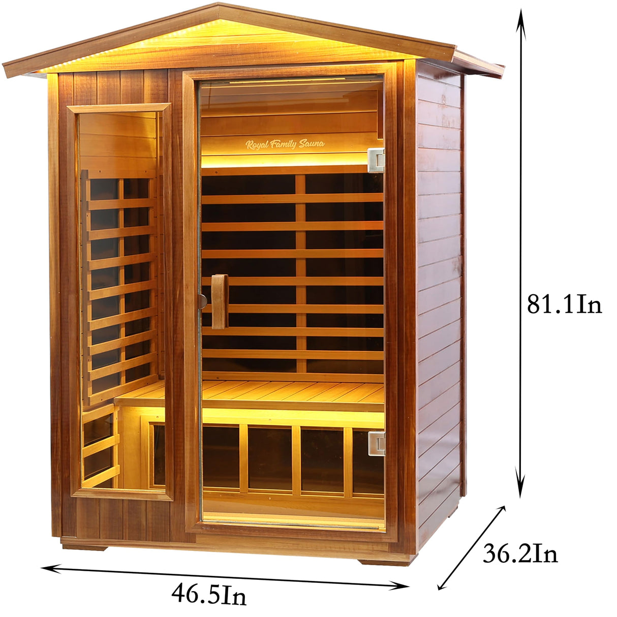LTCCDSS Outdoor Red Cedar Sauna 2 Person Far Infrared Sauna, Red Cedar Canadian, Withstand Outdoor Temp -10℉-149℉| Low EMF Sauna Room for Home-9 Low EMF Heaters-Chromotherapys-Bluetooth Speaker LTCCDSS