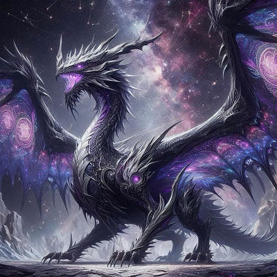 Zythron Dragon Diamond Art Kits for Adults, 5D Purple Dragon Diamond Painting Kits for Adults Beginners, Round Full Drill Diamond Art Craft for Home Wall Decor 14x14 inch