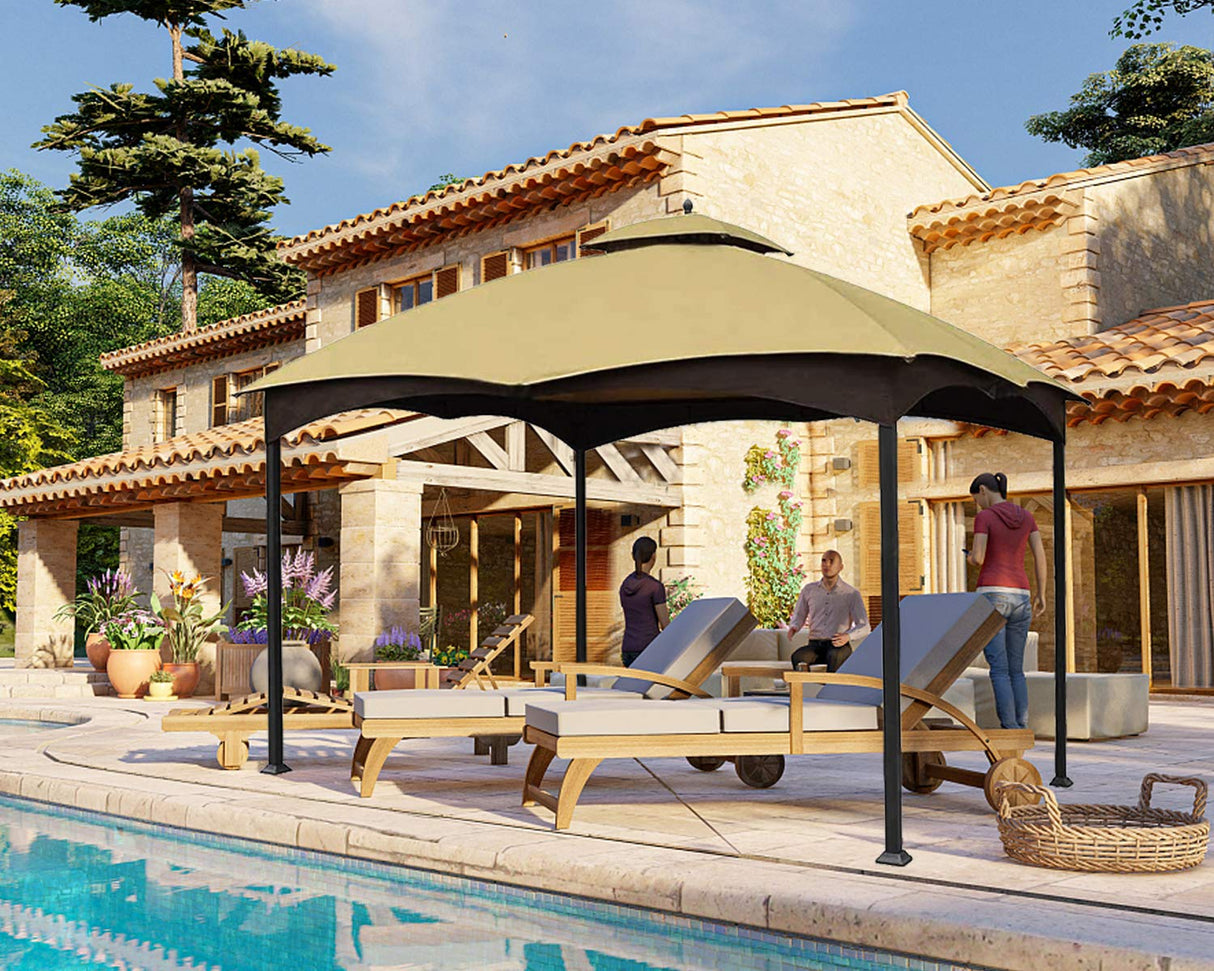 MASTERCANOPY Replacement Canopy Top for Lowe's Allen Roth 10x12 Gazebo #GF-12S004B-1 (Beige) MASTERCANOPY