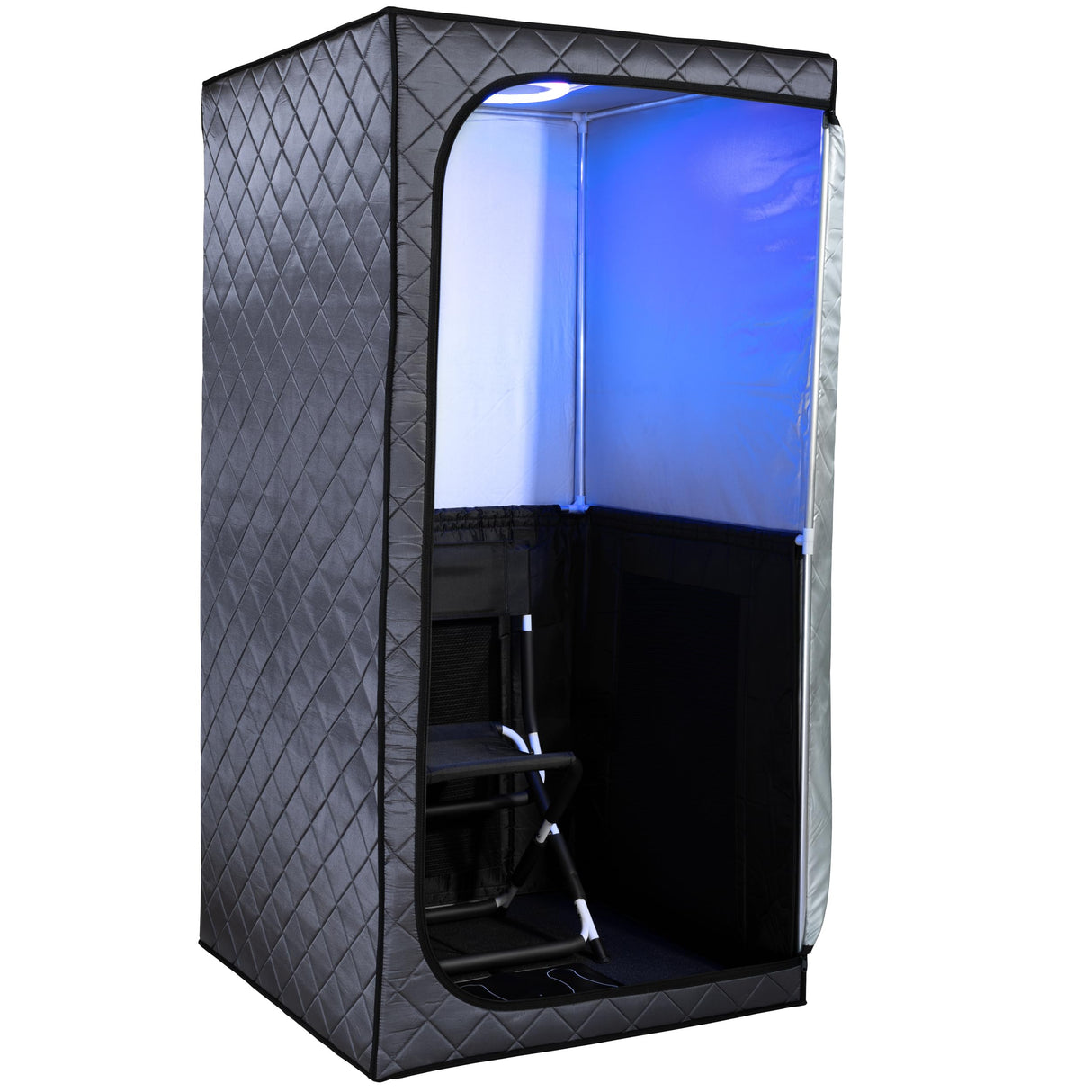 Durasage 1-Person Infrared Sauna for Home, Ultra Low EMF Infrared Panels, LED Lighting, Heating Foot Pad and Portable Chair (1-Person) Durasage
