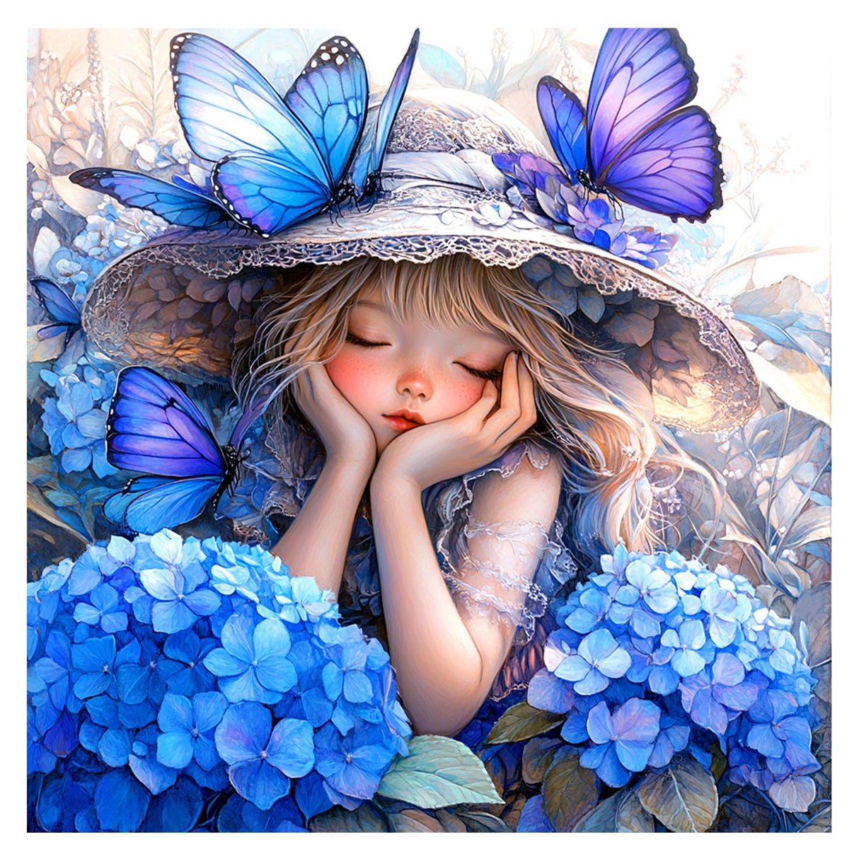 FHBUBPUP Butterfly Diamond Painting Kits for Adults, Flower Diamond Art Kits for Beginners - DIY Full Drill Round Diamond Dot Gem Art, Craft Gift Suitable for Home Wall Decoration 12×12Inch FHBUBPUP