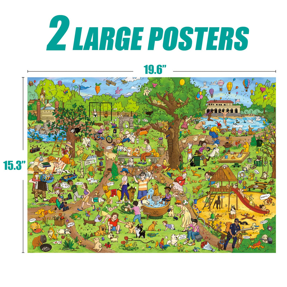 Antelope - 500 Piece Large Format Jigsaw Puzzle for Adults, Dog Park Jigsaw Puzzles 500 Pieces, Large Pieces, No Dust Puzzles for Senior Citizen, 500 PC, Non-Glare Finish, Interlock Smoothly ANTELOPE