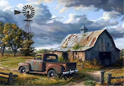 RYMILIE Farm Diamond Art Kits for Adults-Car Diamond Painting Kits for Adults Beginners,Forest 5D DIY Full Drill Round Gem Art Crafts Paintings for Home Wall Decor【11.8x15.7inch】