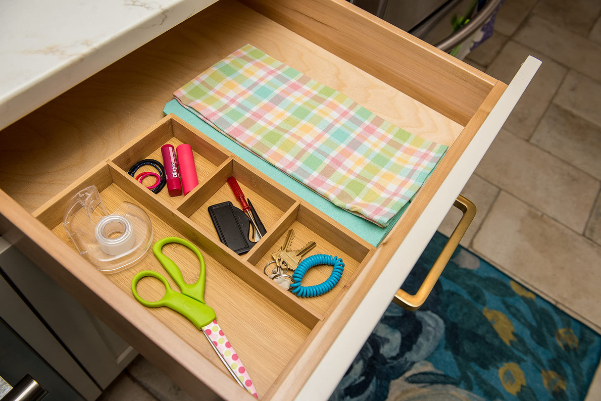Lipper International 824, Bamboo Wood 4-Compartment Organizer Tray, 11 5/8" x 7 7/8" x 1 3/4" Lipper International