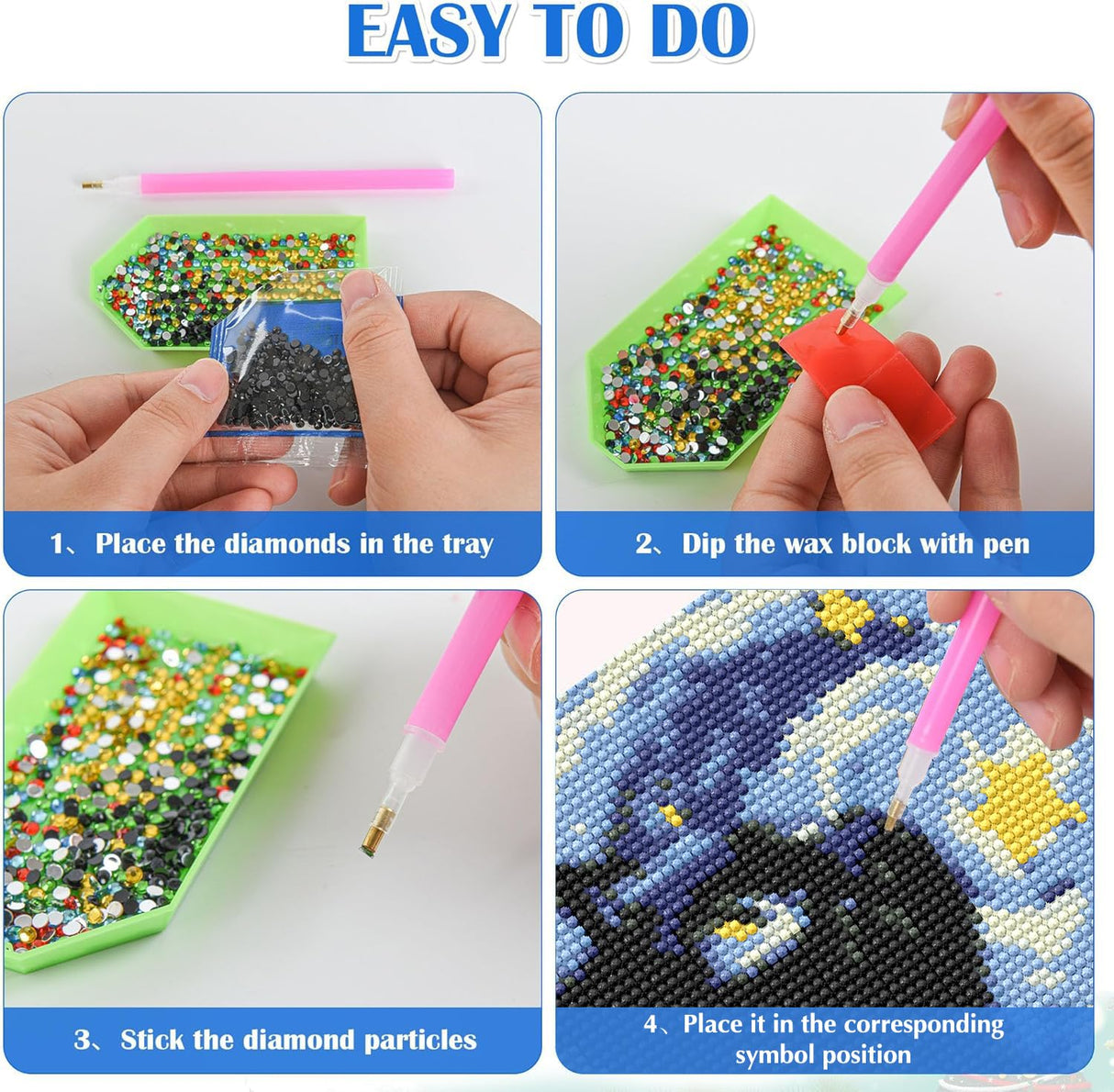 2 Pack Diamond Art Kits for Kids with Frame, DIY 5D Diamond Painting by Numbers for Beginners, Fun Arts and Crafts for Boys and Girls Ages 6-8-12, 6β³ x 6β³ Cat and Dog Animal Design Temiaode
