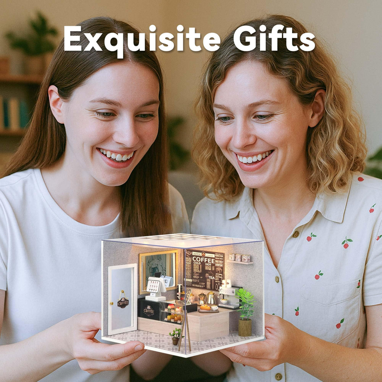 Flever Dollhouse Miniature DIY House Kit Creative Room with Furniture for Romantic Valentine's Gift (Leisurely Coffee Shop) Flever