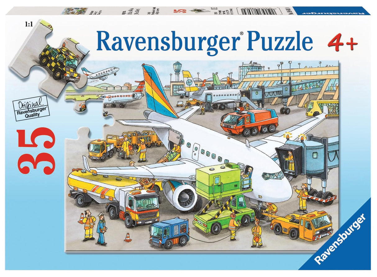 Ravensburger Busy Airport - Engaging 35 Piece Jigsaw Puzzle for Kids | Unique, Perfectly Fitting Pieces | Anti-Glare Surface | Ideal for Skill Development | Excellent Gift Option Ravensburger