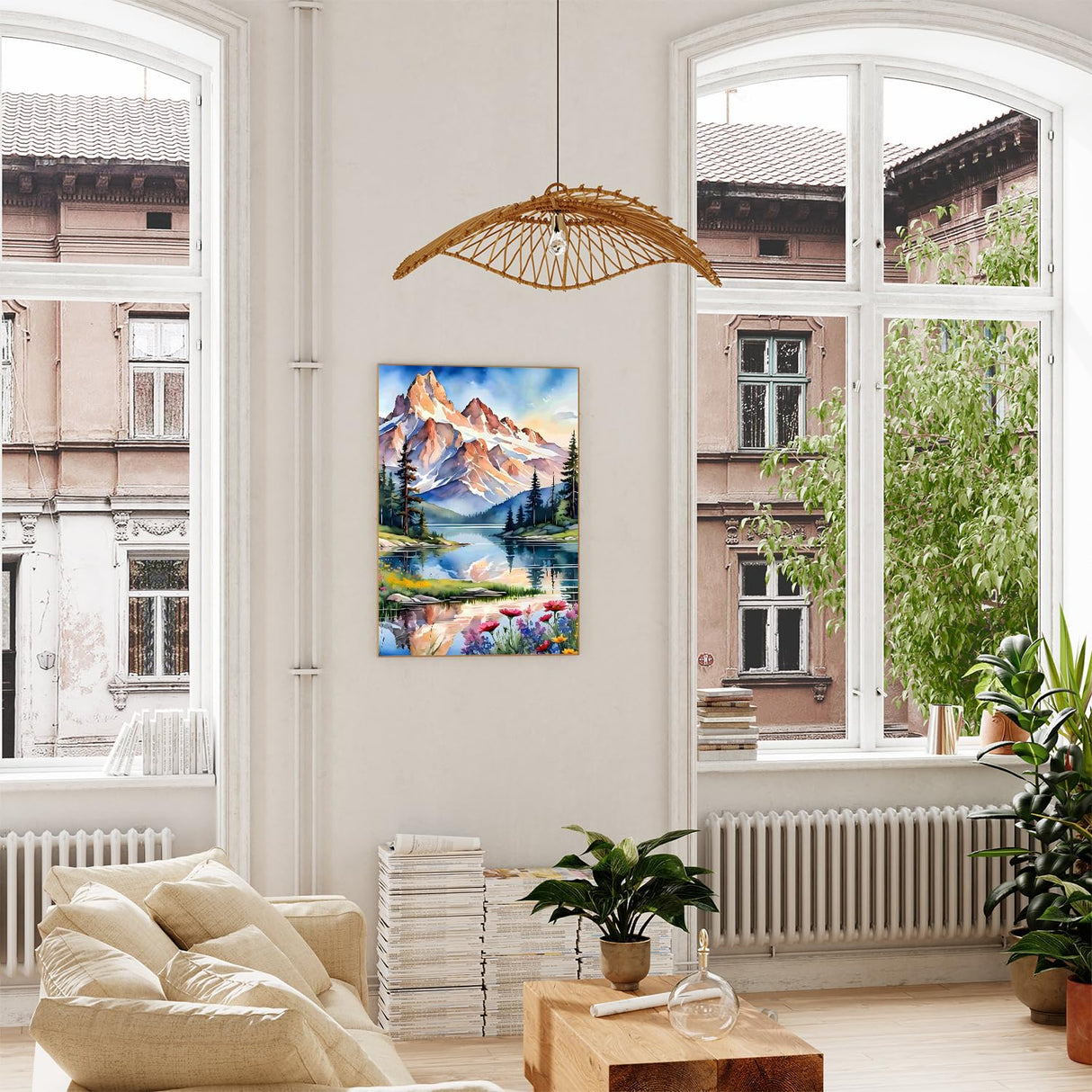 xcemhil Paint by Numbers Kit for Adults Landscape, Paint by Number Moutain, Lake Paint by Numbers Kit for Adults Beginner for Gift and Home Wall Decor 16x20 Inch xcemhil