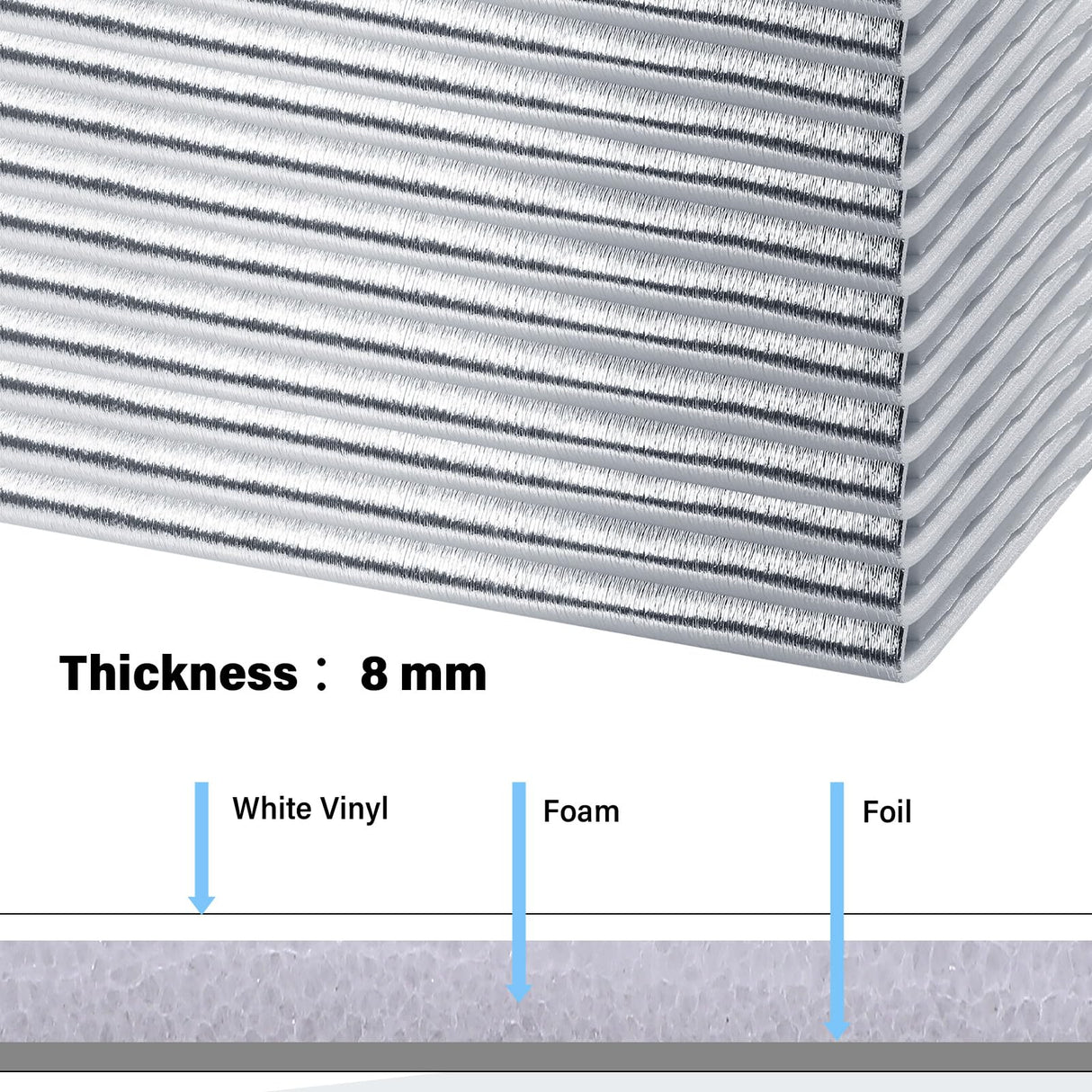 Frienda Garage Door Insulation Set 24 x 48 Inch White Foam Core Insulation Panels Reflective Aluminum Radiant Barrier Thermal Insulation Shield with Adhesive Tape for Greenhouse Attics Walls (16 Pcs) Frienda