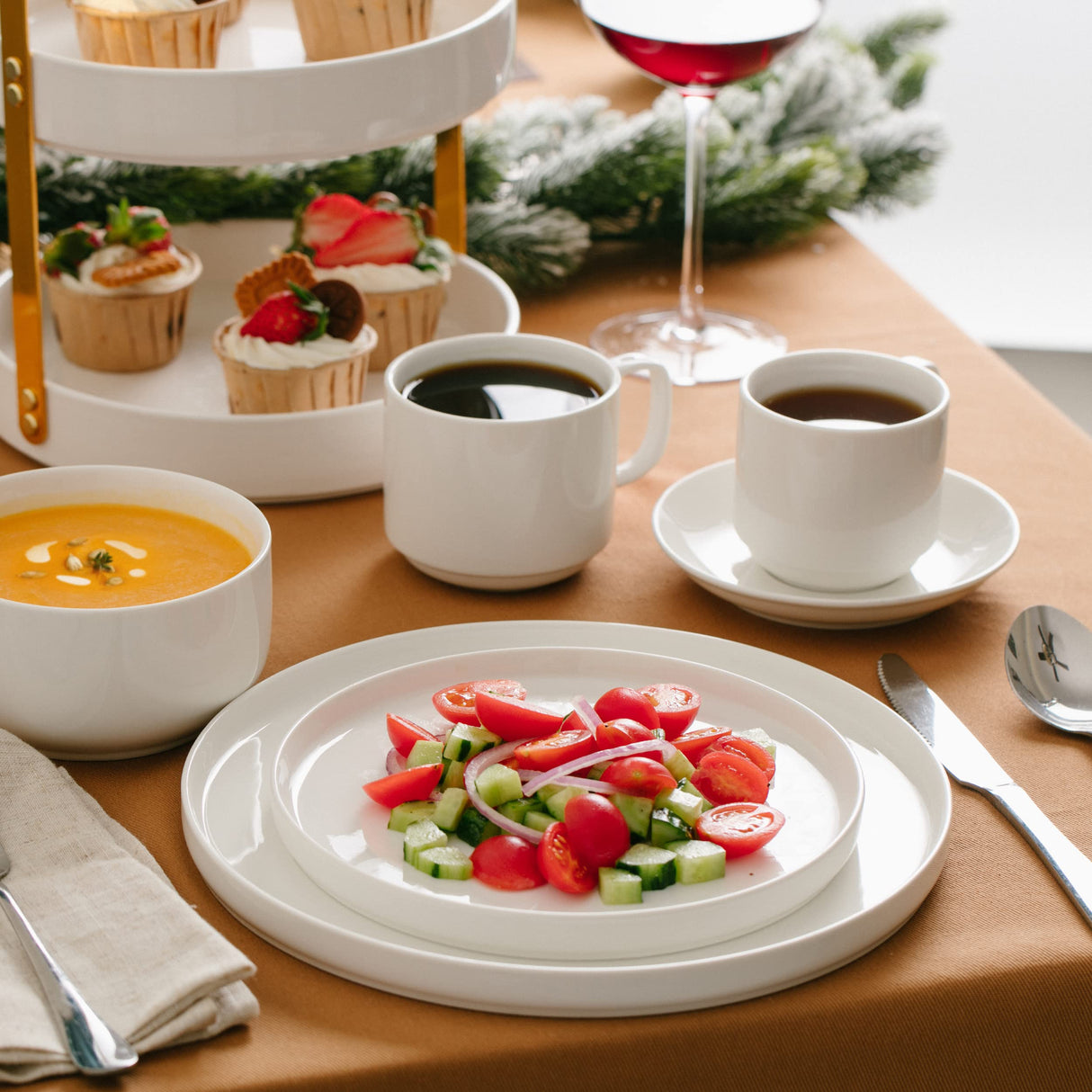 BTaT- White Cereal Bowls, Set of 6, 22 Ounces, Bowls, Cereal Bowl, White Bowls, Small Bowls, White Soup Bowls, Porcelain Bowl, Set of Bowls, White Porcelain Bowls, Deep Bowls Brew To A Tea