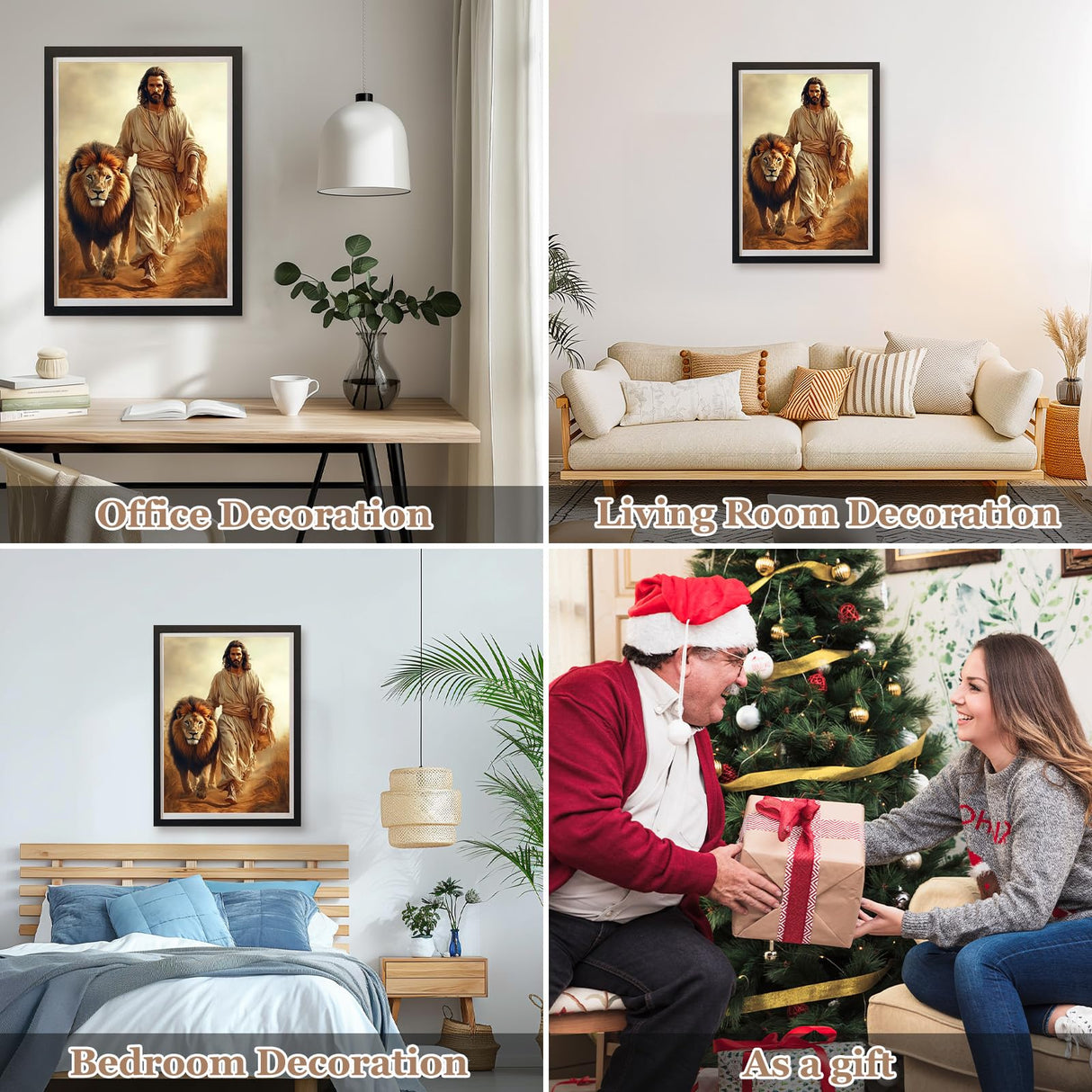 MAXBYE Jesus Diamond Art Kits for Adults, Lion Diamond Painting Full Drill Round Gem Art, 5D DIY Religion Christ Diamonds Painting Suitable Home Wall Decor Gift 12x16inch MAXBYE