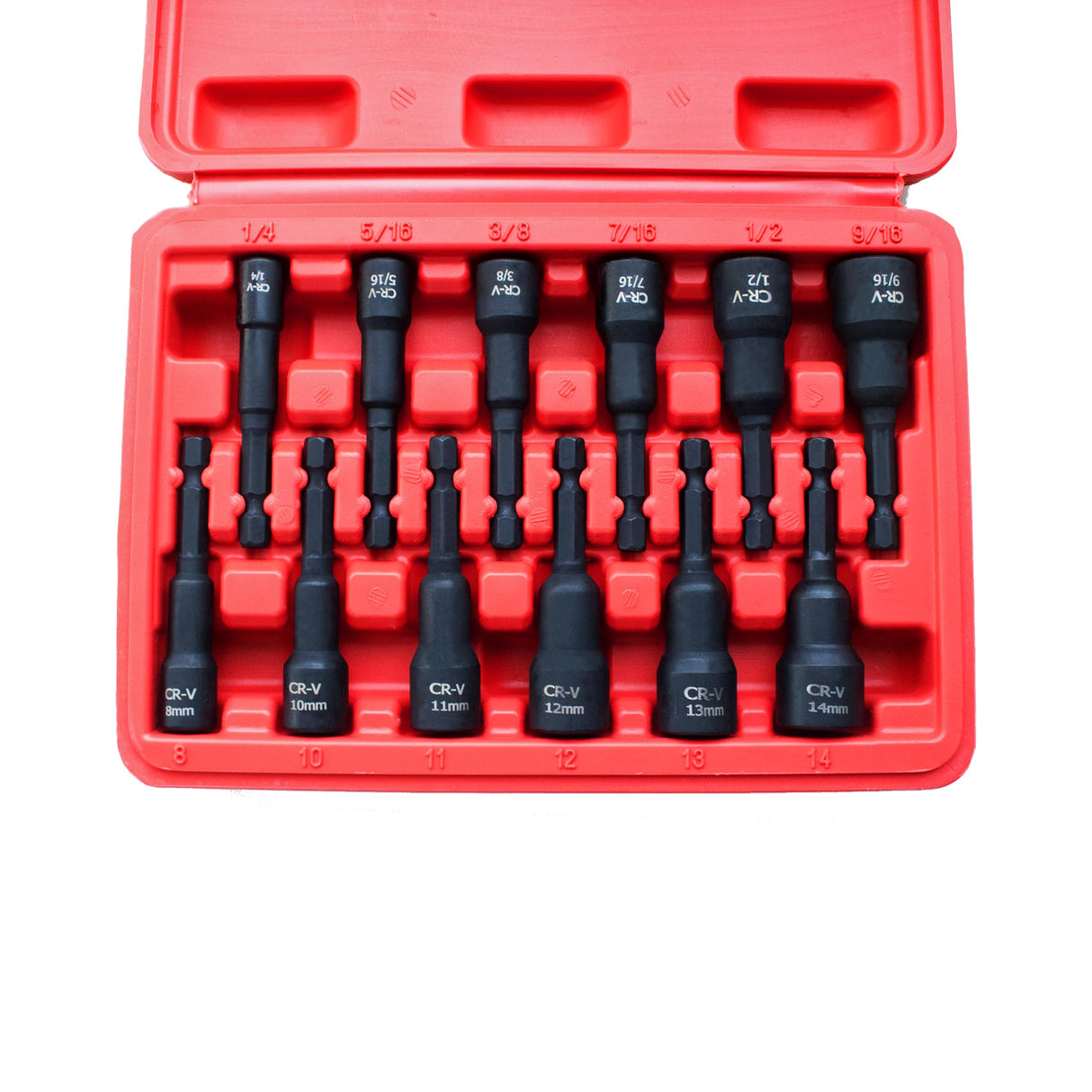 PANOVOS 12Pcs Magnetic Nut Driver Set,Impact Power Hex Nut Driver Drill Bit Master Kit, SAE & Metric, 1/4-Inch Quick-Change| Cr-V Steel PANOVOS