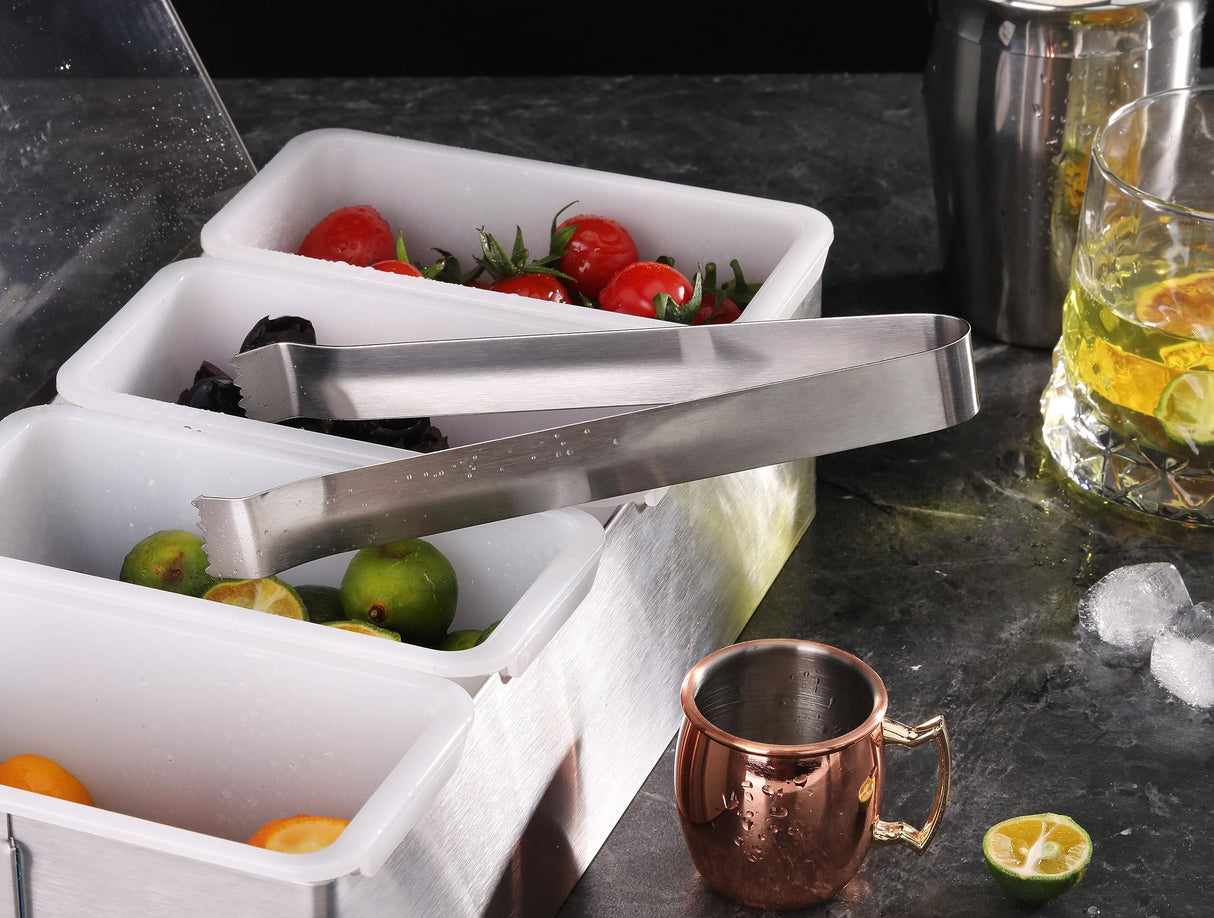 New Star Foodservice 42269 Restaurant-Grade Pom Tong, Stainless Steel, 6.5 inch, Set of 6, Silver New Star Foodservice