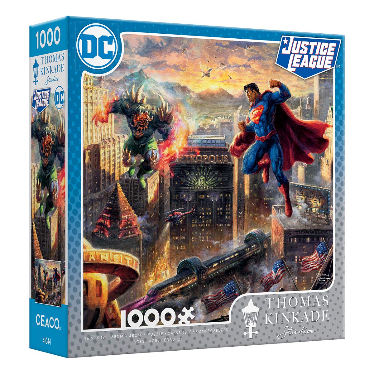 Ceaco - Thomas Kinkade - DC Comics - Superman Man of Steel - 1000 Piece Jigsaw Puzzle Ceaco