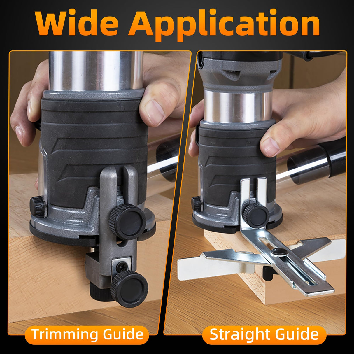 FoxAlien 1HP 710W 65mm Diameter Compact Palm Router for CNC Woodworking,6 Variable Speeds Max 30000 R/MIN Wood Trimmer with 1/4” Collect (110V) FoxAlien
