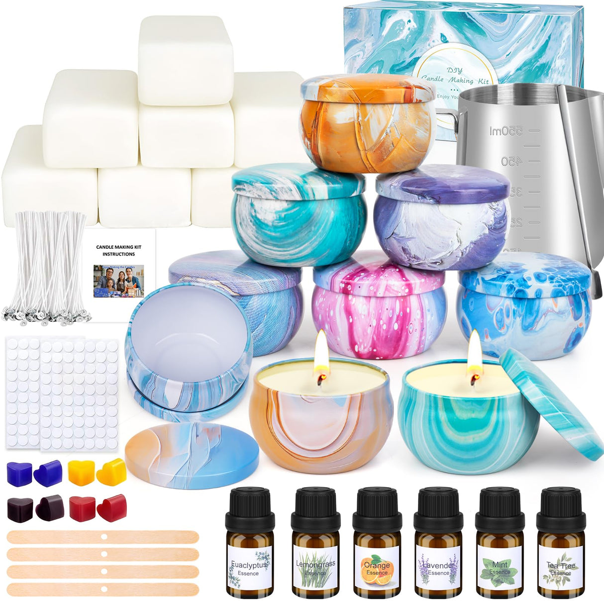 OFUN Candle Making Kit, Candle Making Kit for Adults, DIY Candle Making Supplies, Soy Candle Making Kit, DIY Kits for Adults, Geginners-Perfect Christmas Gifts Valentines Day Gift Mother's Day Gift OFUN