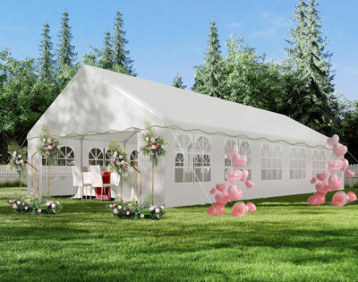 20x40ft Party Tent Heavy Duty Wedding Tent Outdoor Canopy Event Shelters Galvanized Canopy Commercial Tent with Removable Sidewall Windows for Outdoor Events Wedding Birthday