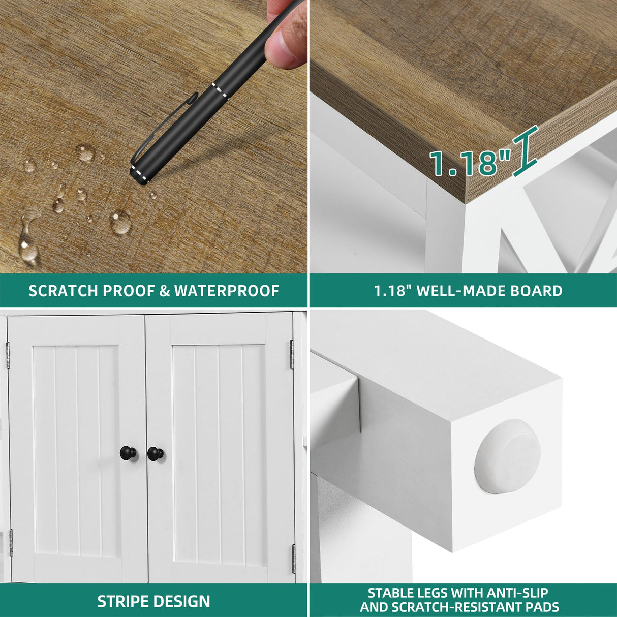 YITAHOME TV Stands for Living Room, Modern Entertainment Center with Power Outlets for Television up to 65 Inch, Farmhouse Media Console TV Cabinet with Adjustable Shelf & Open Shelves, White YITAHOME