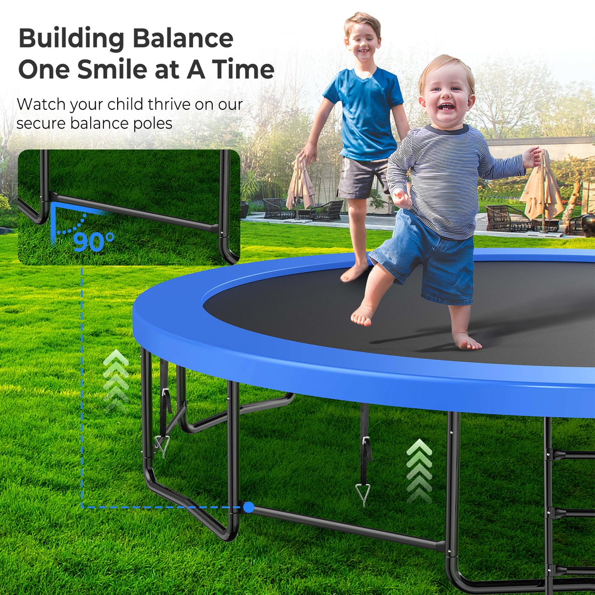 Lyromix Large Outdoor Trampoline with Basketball Hoop, 15FT Trampoline with Lights for Kids and Adults, Recreational Trampolin with Sprinkler and Stakes Lyromix