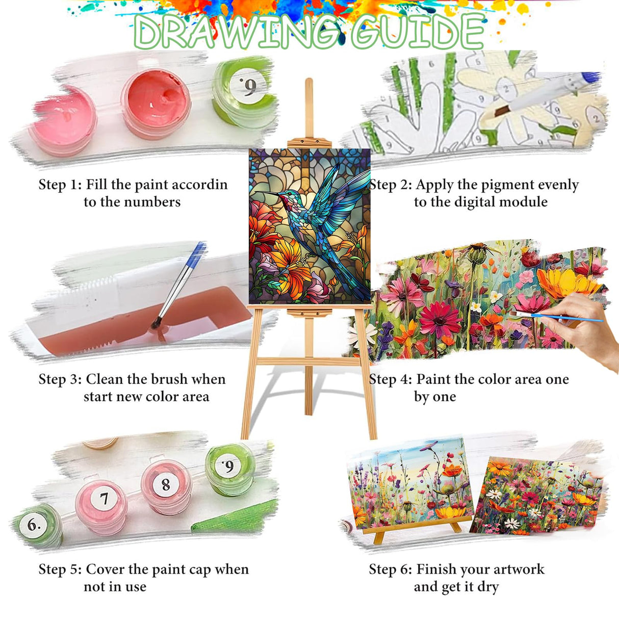 HITIRECOVI Paint by Numbers Kits for Adults,Hummingbird Paint by Numbers for Adults,Paint by Number Kits on Canvas,Home Wall Decor(16x20in) HITIRECOVI