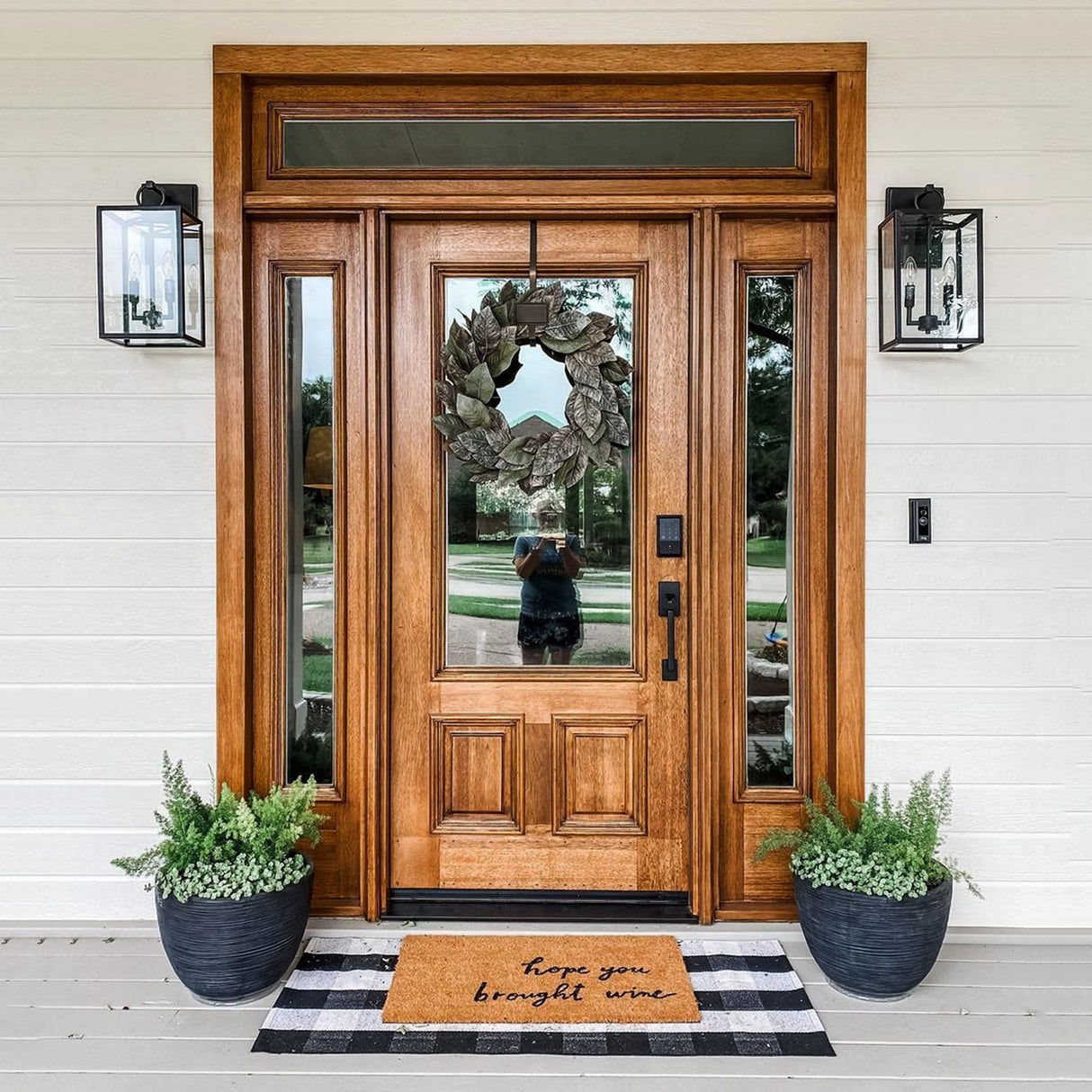 SEEKSEE Cotton Buffalo Plaid Rug 27.5"x43" Black and White Checked Rug Washable Doormats Indoor Outdoor Rugs for Layered Front Door Mats, Porch, Kitchen, Farmhouse, Entryway SEEKSEE