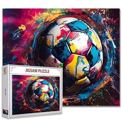 Colorful Soccer Jigsaw Puzzle 1000 Pieces Puzzles for Adults, Graffiti Football Jigsaw Puzzles for Challenging Family Activity Games DIY Puzzle for Home Wall Decor Gifts - 20 x 27 Inches