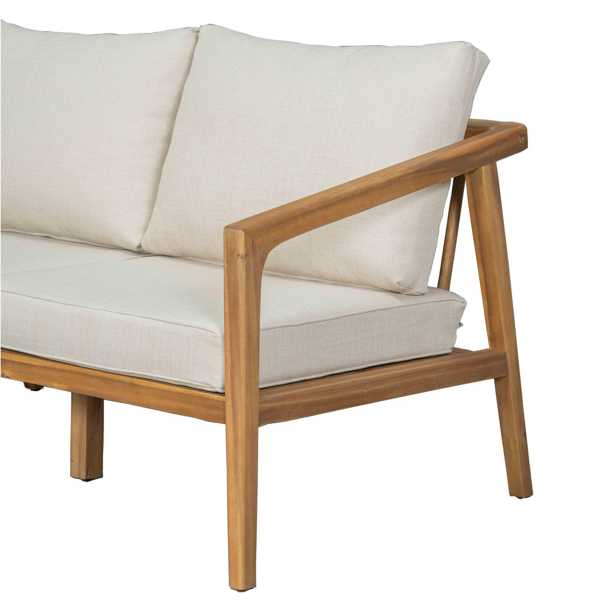 Christopher Knight Home Westin Acacia Wood Patio Loveseat Sofa with Cushion, Outdoor 2-Seater Sofa with Removable Cushions, Patio Furniture Sofa for 2, Teak+Beige Christopher Knight Home