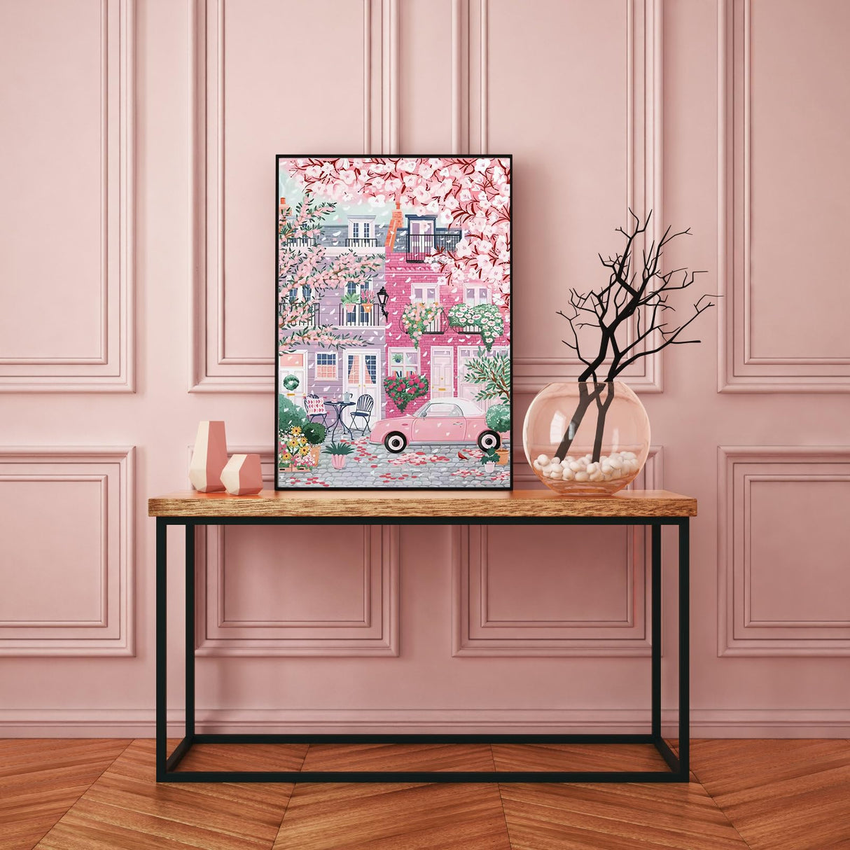 Sakura City Diamond Painting Kits for Adults, 5D Diamond Art Painting by Numbers Kits, DIY Flowers Diamond Dots Art Kits, Full Round Drill Diamond Art Kits for Adults for Home Wall Decor, 12x16 inch GUMITOON